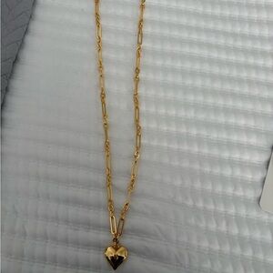 J. Crew Gold Chain Necklace with Heart Pendant